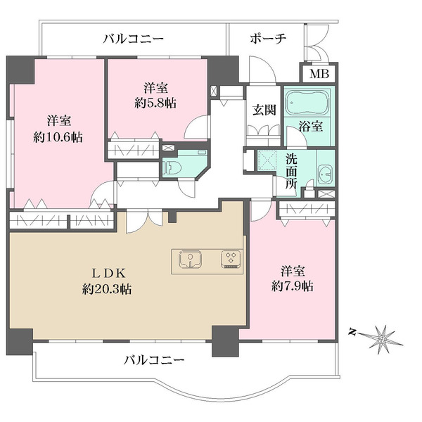 シテヌーブ阿波座の間取図