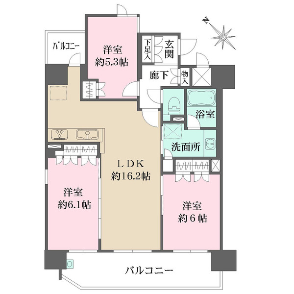 ジオ阿倍野松崎町の間取図