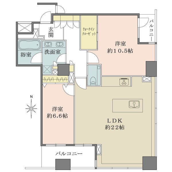 淀屋橋アップルタワーレジデンスの間取図