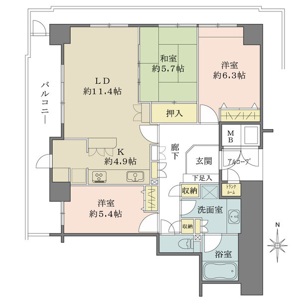 ライオンズマンション大阪スカイタワーの間取図