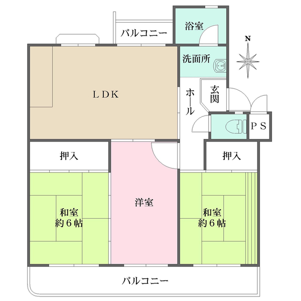 新檜尾台第１次住宅１４号棟の間取図