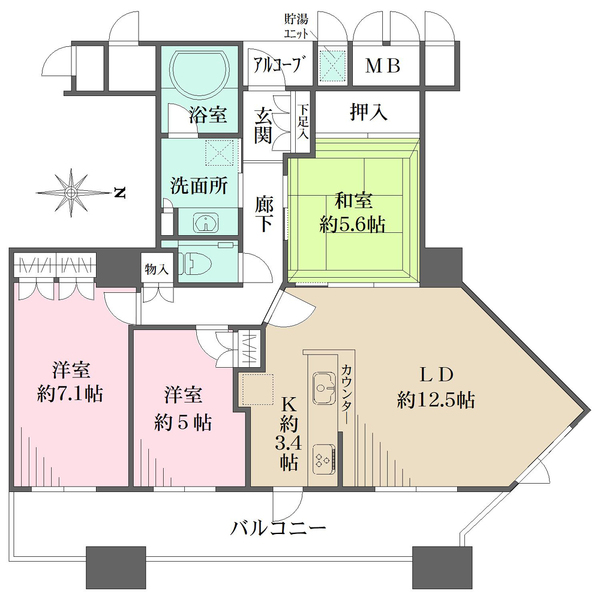 上本町ヒルズマークの間取図