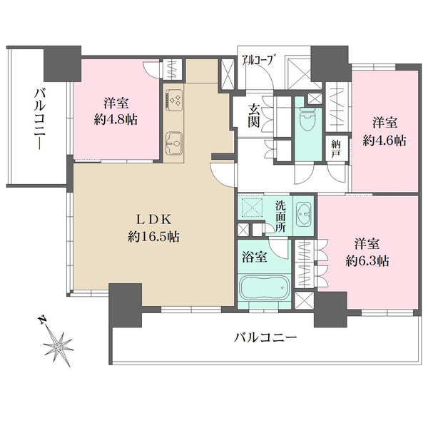 プラウドタワー阿倍野の間取図