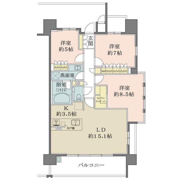 ザ・パークハウス阿倍野三明町の間取図