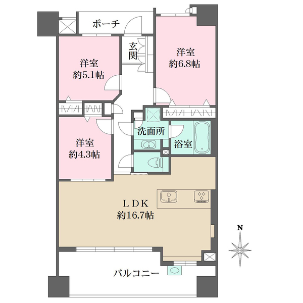 シティハウス上町台玉造の間取図