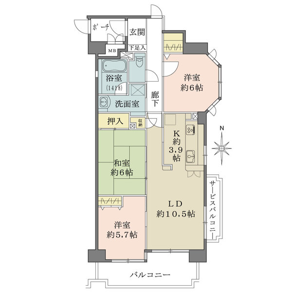 レジオン平野の間取図