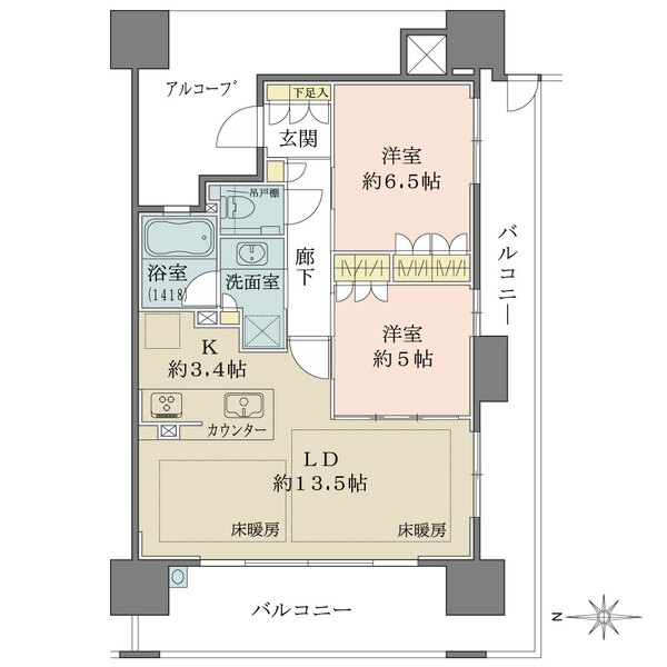 ザ・パークハウス谷町五丁目の間取図