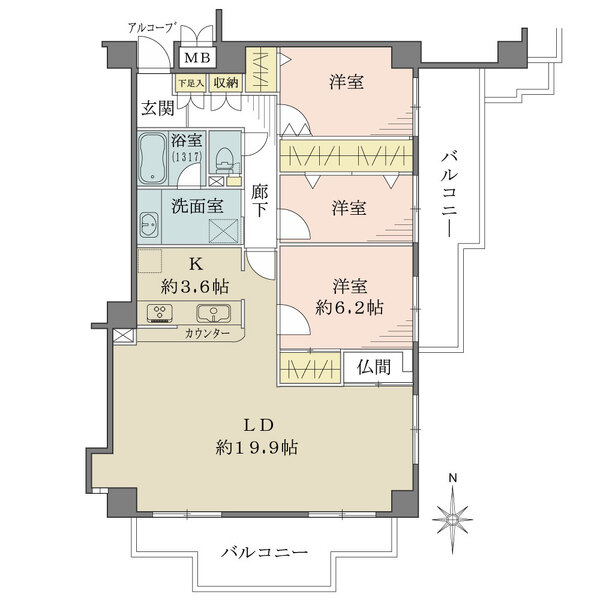 リーベスト夙川の間取図