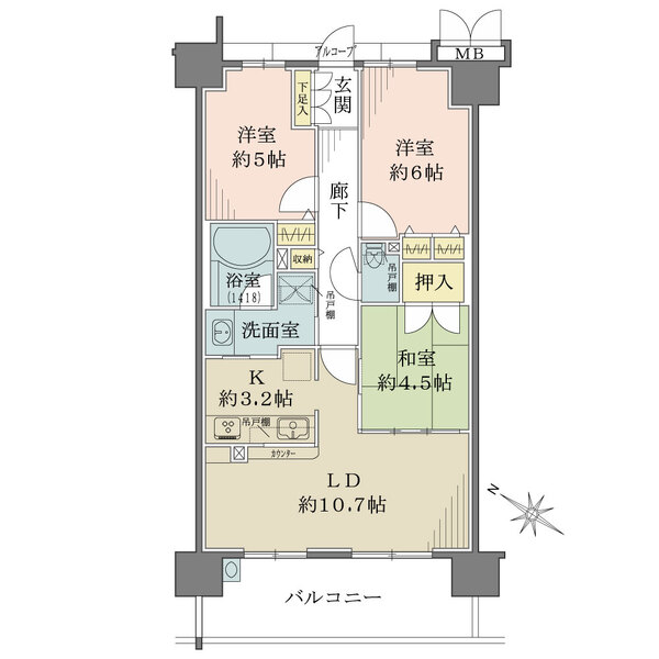 ファインデイズ北花田の間取図