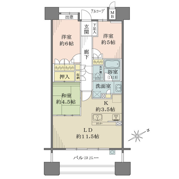 堺東ヴューモの間取図