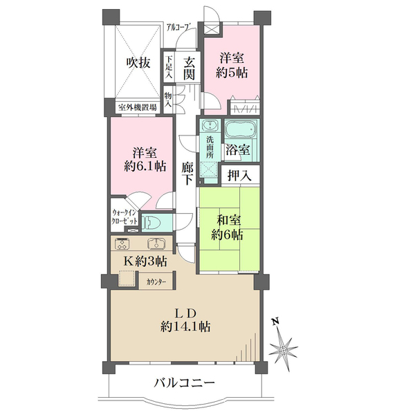 ステイツ逆瀬川・宝梅の間取図
