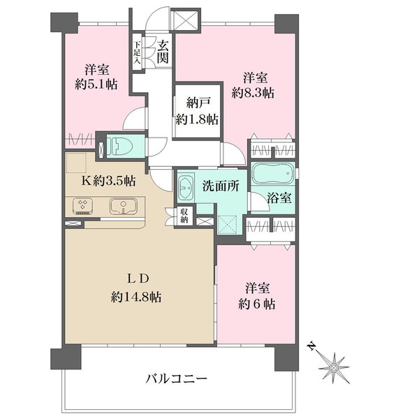 西宮マリナパークシティ海のまち壱番館の間取図