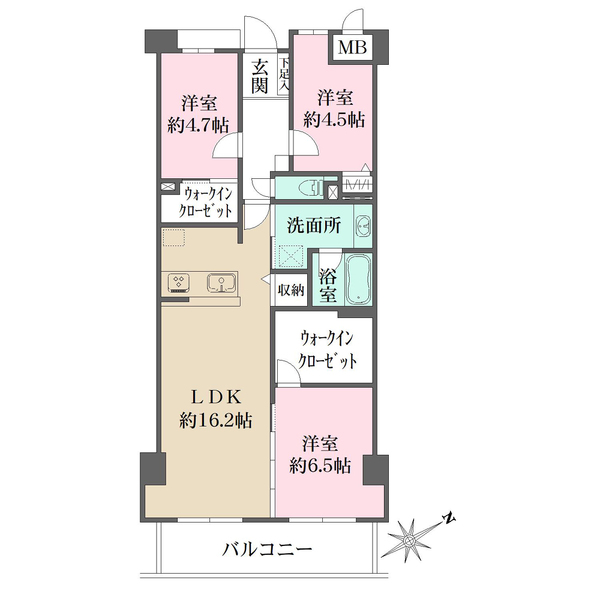ユニベール宝塚の間取図