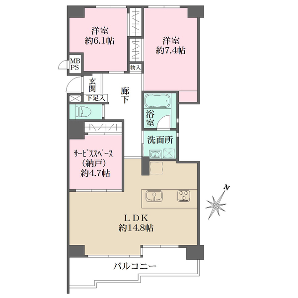 アジュール宝塚南口の間取図