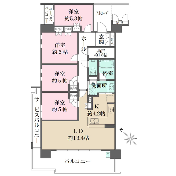 ファインシティ甲子園ノースレジデンスの間取図