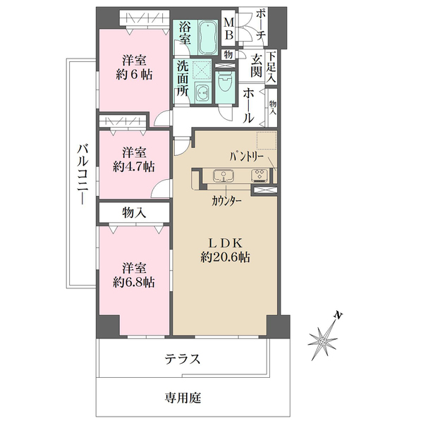 ジークレフ西宮鳴尾の間取図