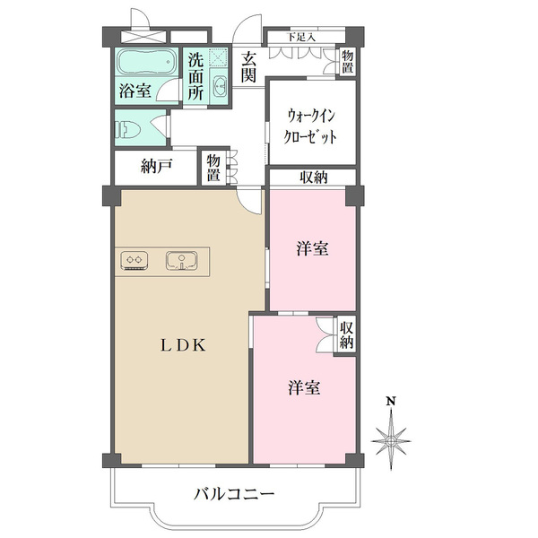 逆瀬川グリーンハイツの間取図