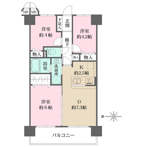 藤和ライブタウン立花の間取図