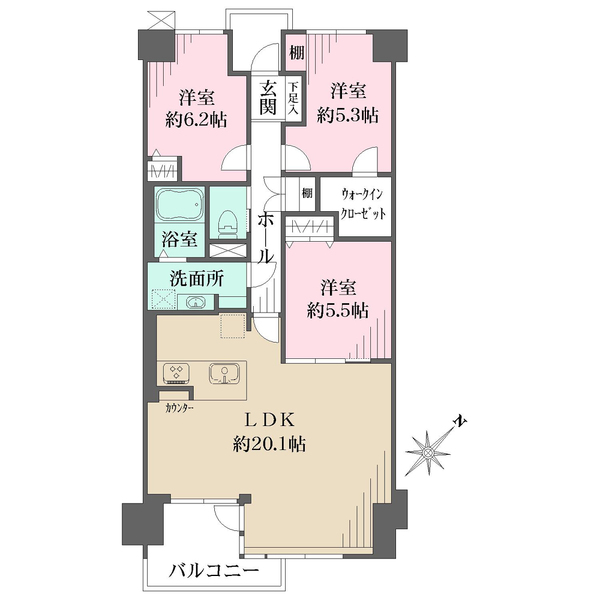 イトーピア逆瀬川の間取図