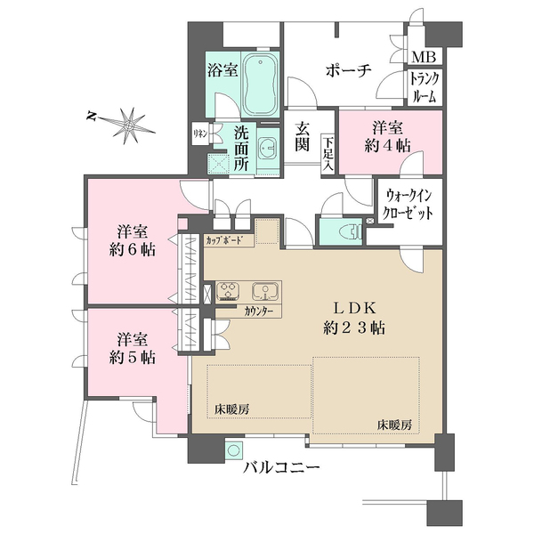 リーデンススクエア宝塚リバージュの間取図