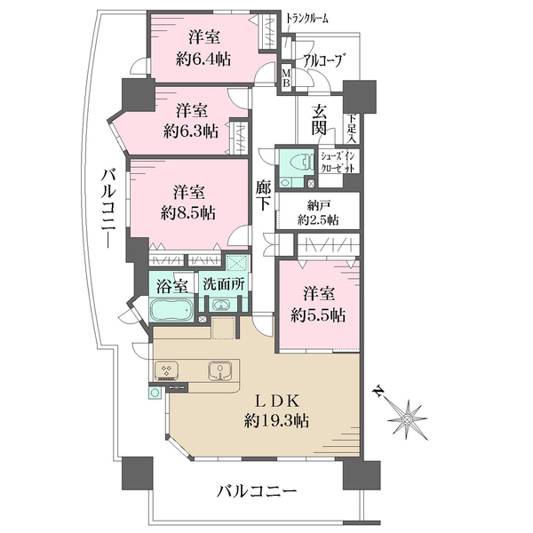 ルネヒューマンズガーデンパラディオの間取図