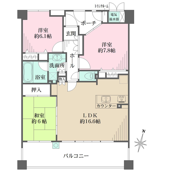 パレ・ロワイヤル宝塚の間取図