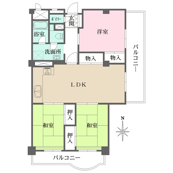西宮ハイツの間取図