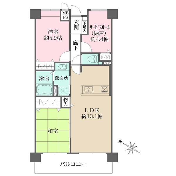 ステイツ西宮甲東園の間取図