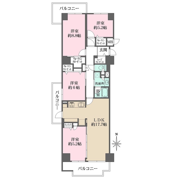イトーピア西宮北口の間取図