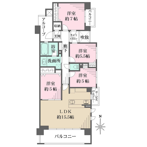 ザ・ガーデネスクシティコムズ館の間取図