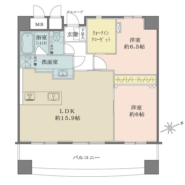 甲風園アーバンライフの間取図