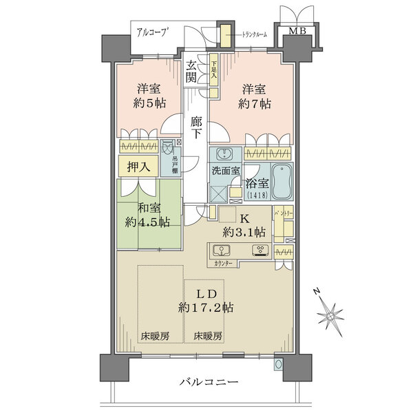 ロイヤルアーク甲子園フローレスの間取図