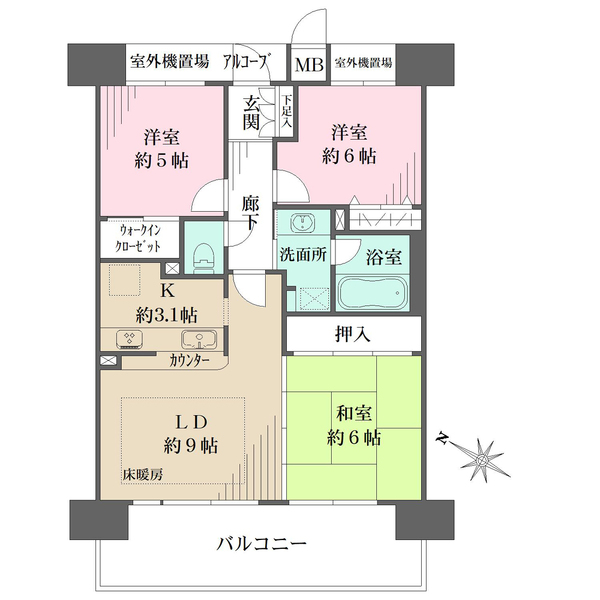 エスリード宝塚の間取図