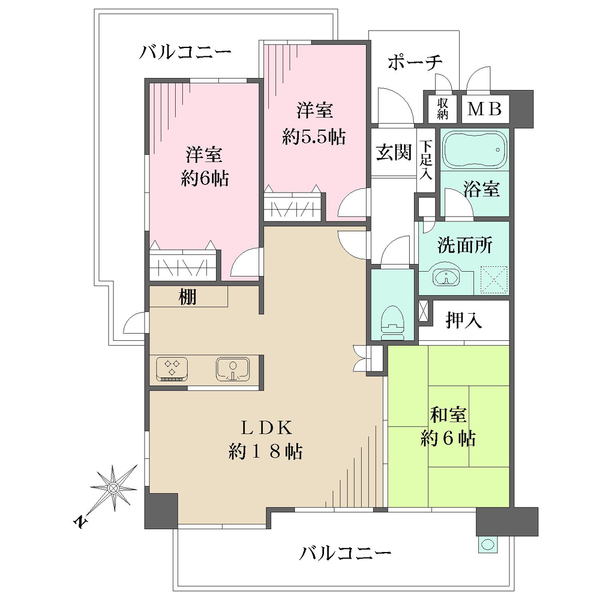 ロイヤル西宮門戸ウエストガーデンの間取図