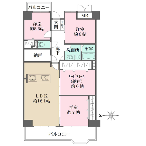 シティライフ逆瀬川1の間取図