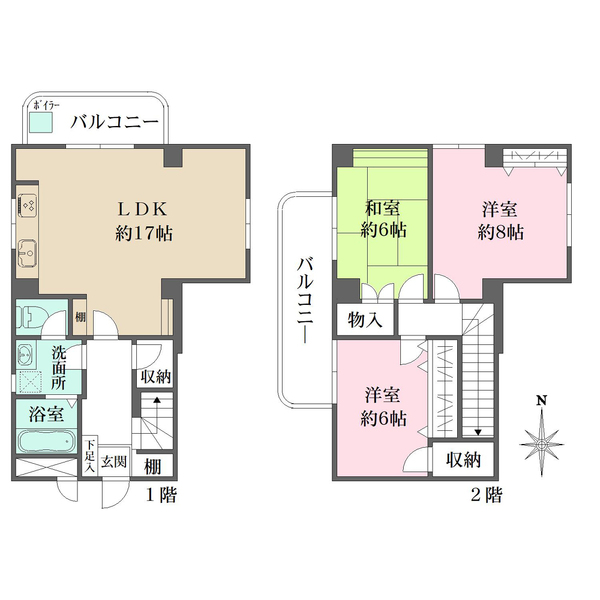 コボリマンション甲東園の間取図