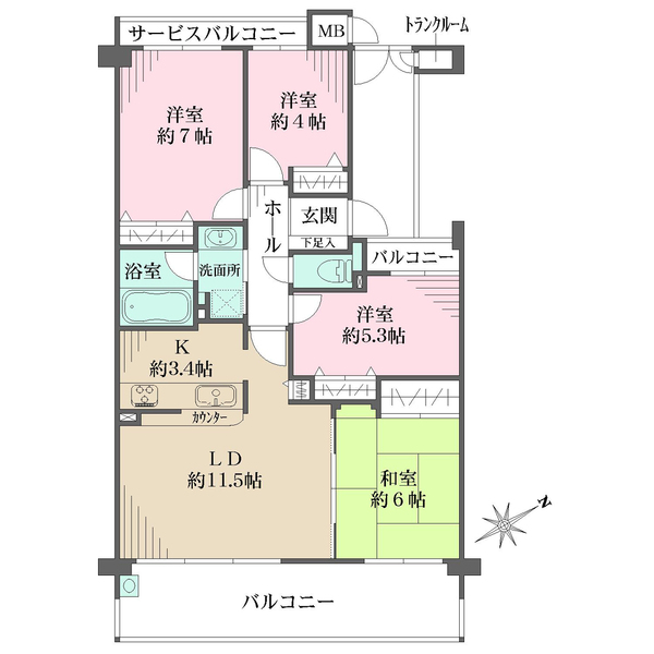 パルメーラ宝松苑の間取図