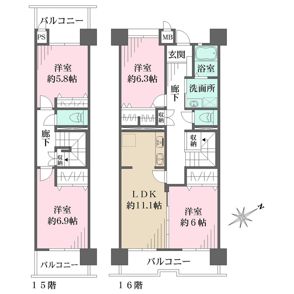 武庫川樹のまち第一の間取図
