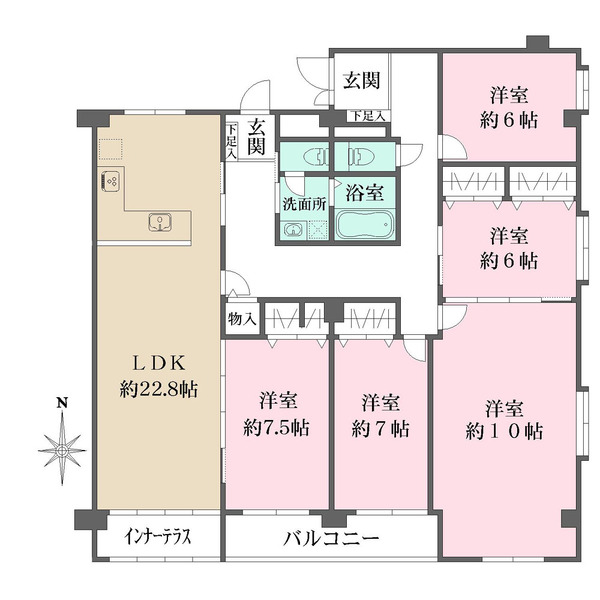 宝塚御殿山マンションの間取図