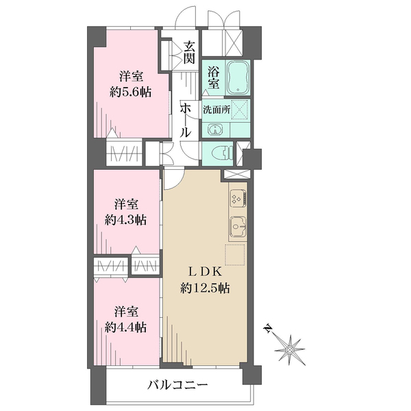 甲東園パークマンションの間取図
