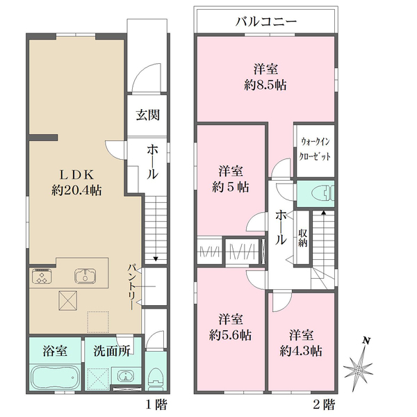 1号棟の間取図