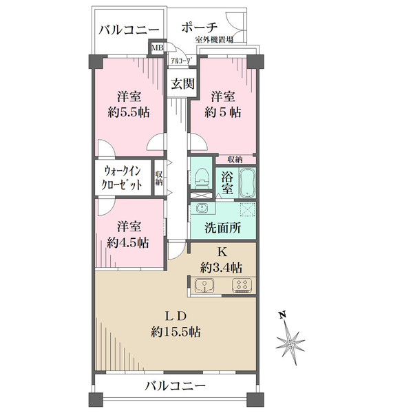 ジークレフ西宮武庫川館オリーブ館の間取図