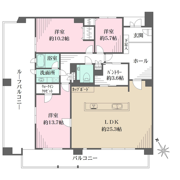 アールグラン宝塚の間取図