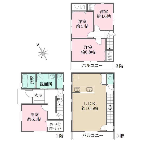 B号地の間取図