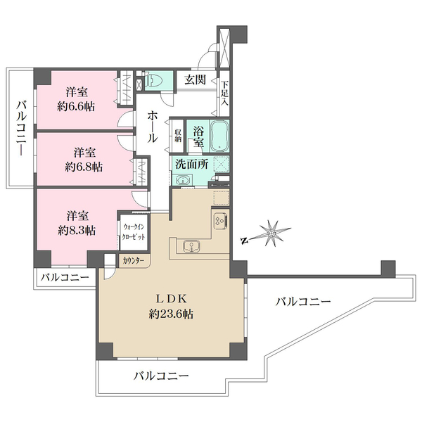 ライオンズマンション西宮高座の間取図