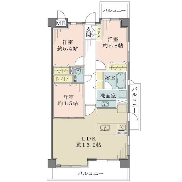 宝塚南ガーデンハウスの間取図