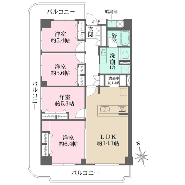 ローズハイツ宝塚の間取図
