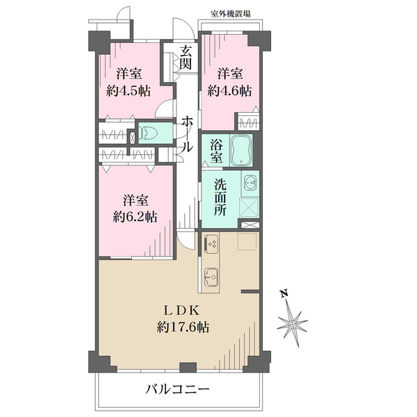 ライオンズマンション西宮高座の間取図