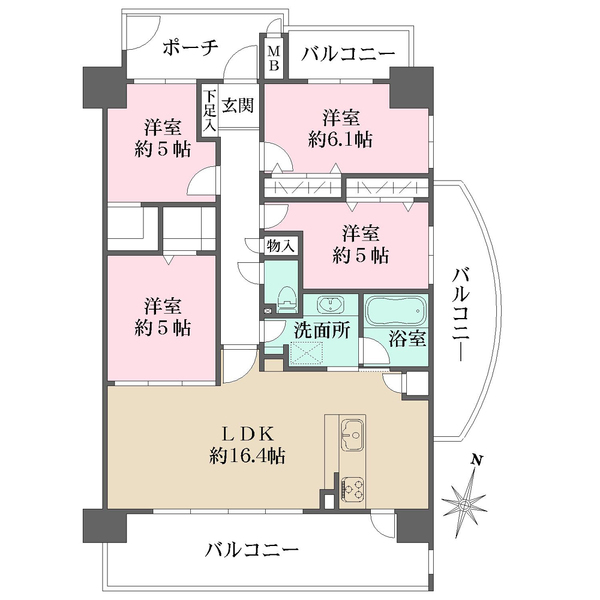 コート甲子園南四番館の間取図