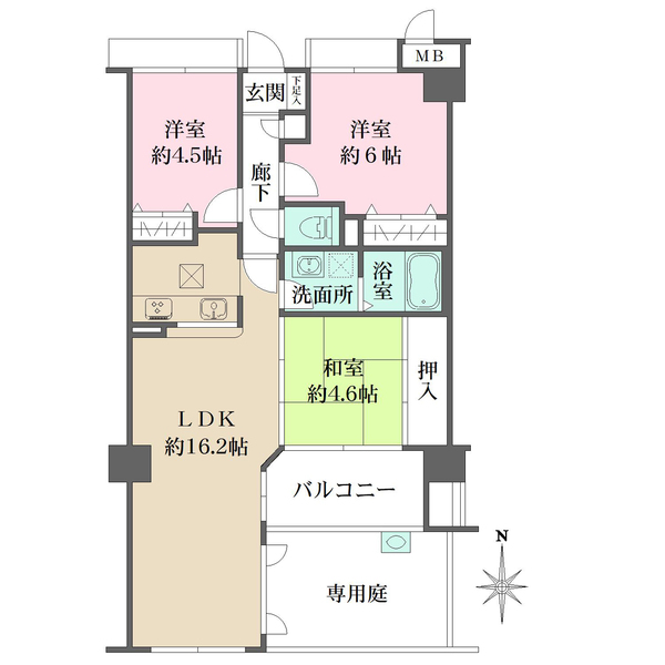 ヴェルビュ西宮北口の間取図